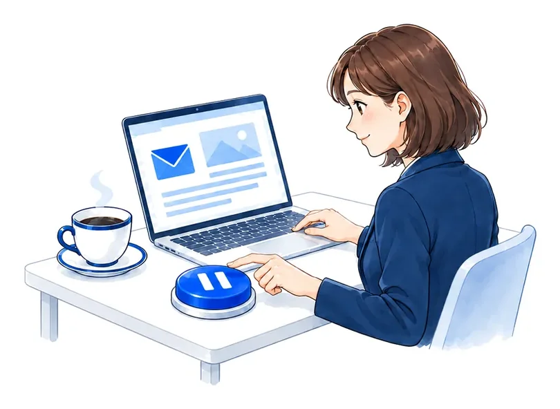 担当者がメールで届いた記事を確認し、止めるボタンもすぐ押せる