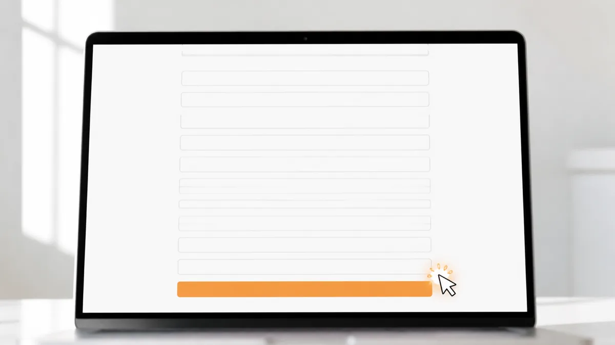 入力項目がずらりと並ぶ長い問い合わせフォームのイメージイラスト