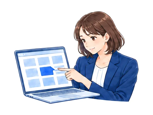 役割C「異常に気づく」の図。担当者がホームページの画面を見て、いつもと違う箇所に気づいている